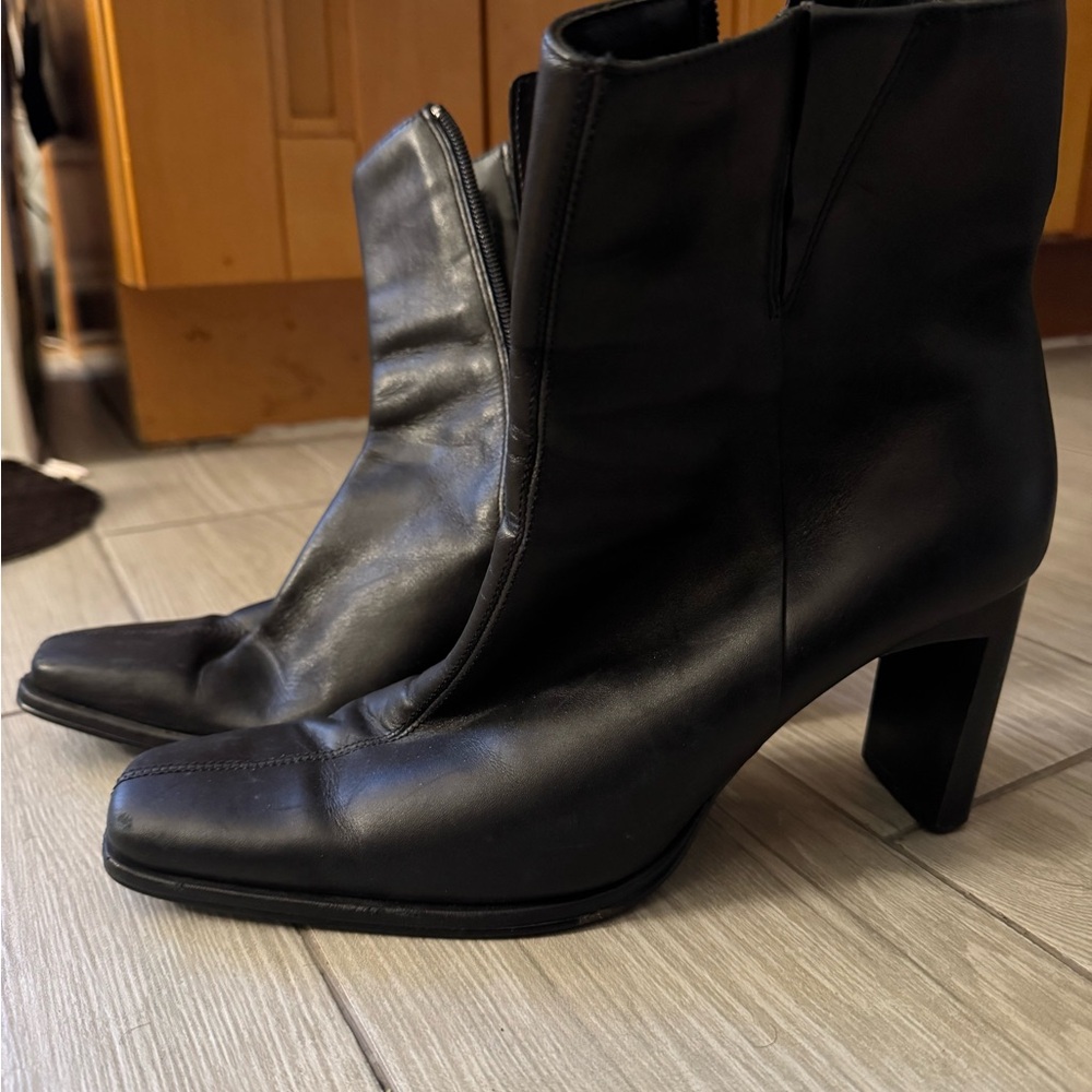 Black Leather Women’s Ankle Boots